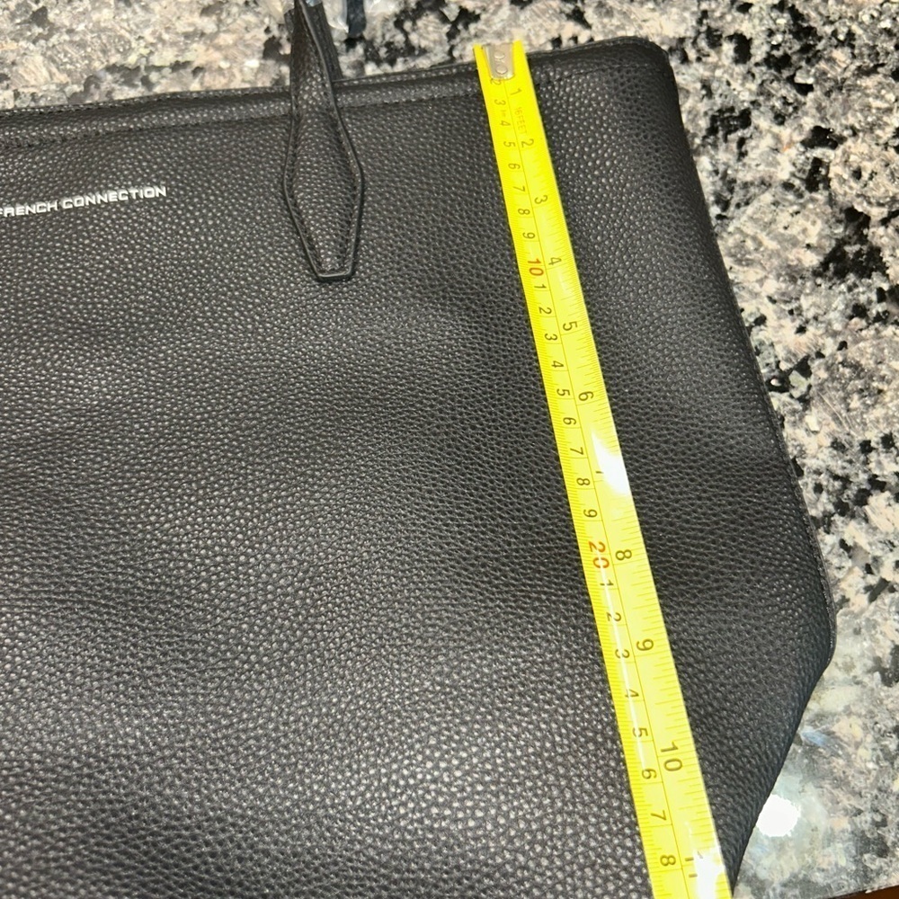French Connection Bethan Pebble Tote Black 12X14X6 in. Brand New Dust Bag Incl. - Picture 9 of 15